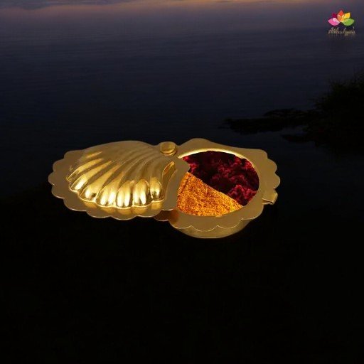 Brass Shell Shape Kumkum box