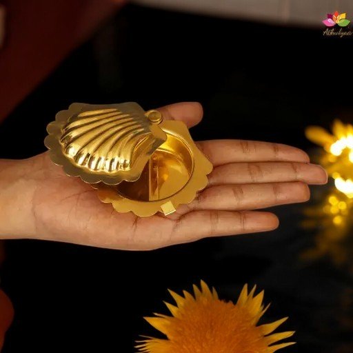 Brass Shell Shape Kumkum box