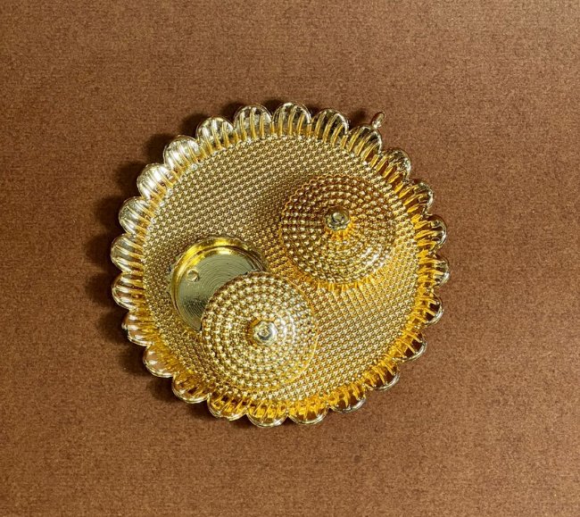 Gold colour Kumkum platter