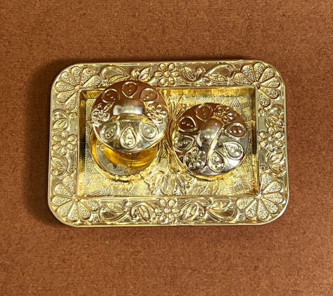 Gold colour Kumkum platter