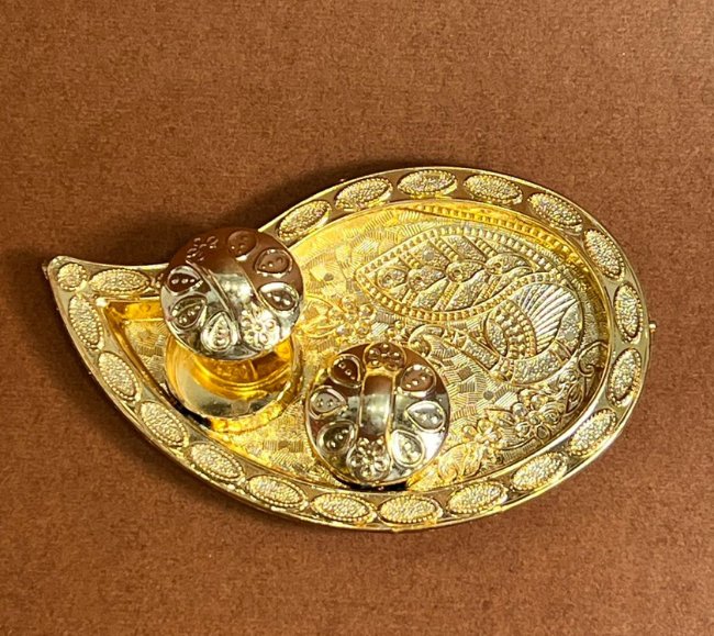 Gold colour Kumkum platter