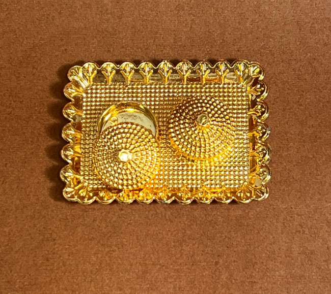 Gold colour Kumkum platter