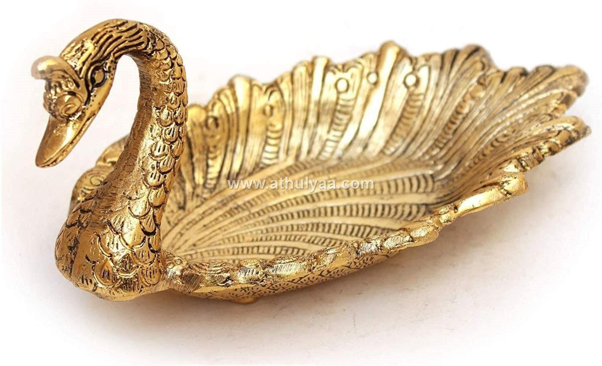 Oxidized Metal Swan Shape Dry Fruit Tray