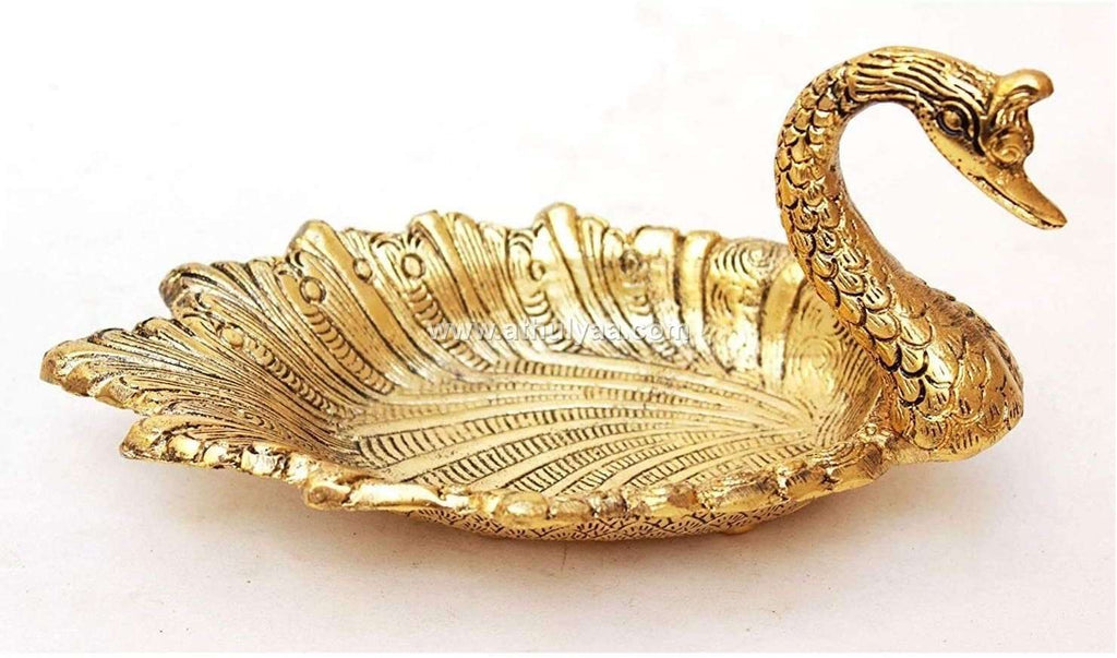 Oxidized Metal Swan Shape Dry Fruit Tray