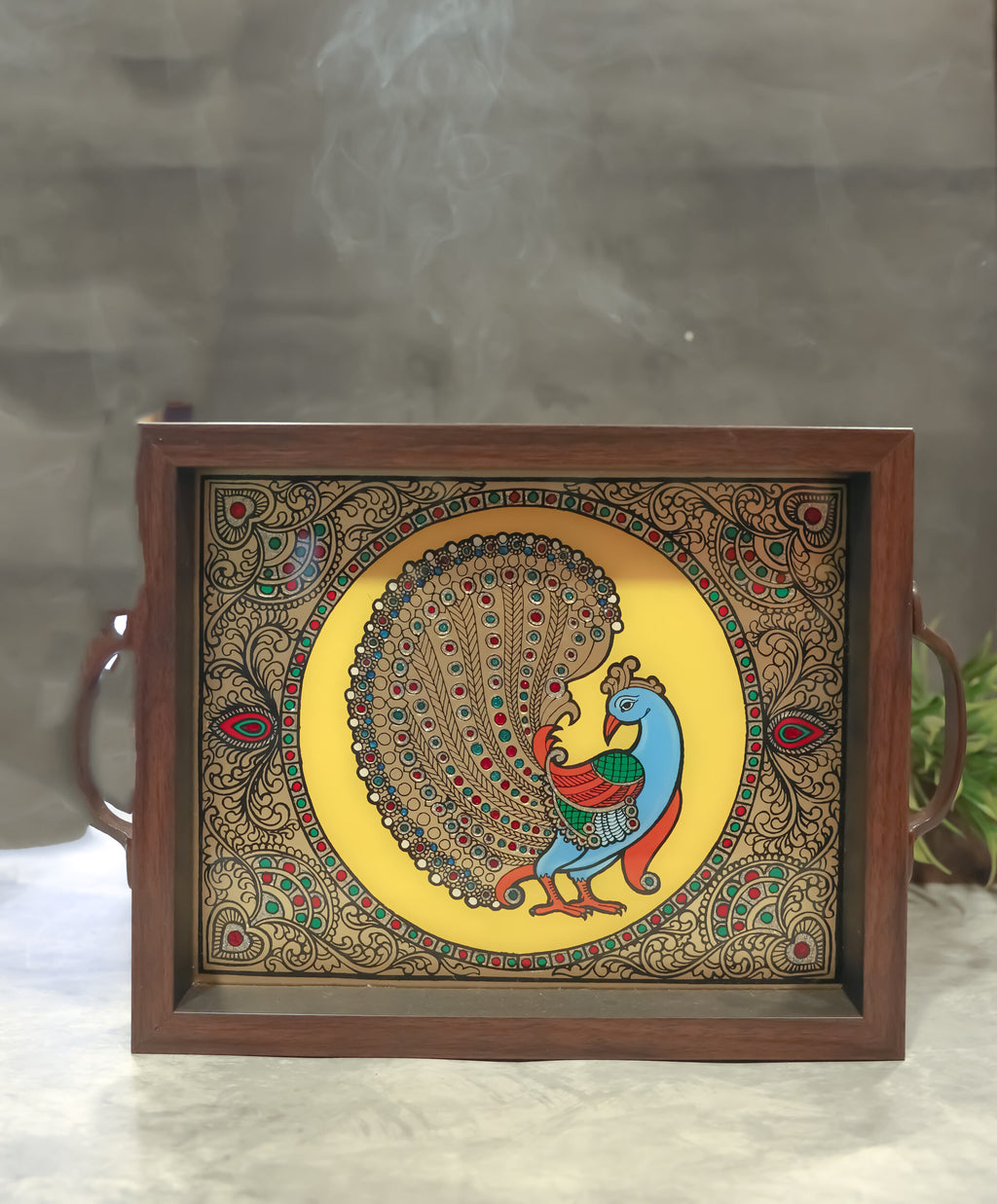 Tanjore Style Painting tray- medium