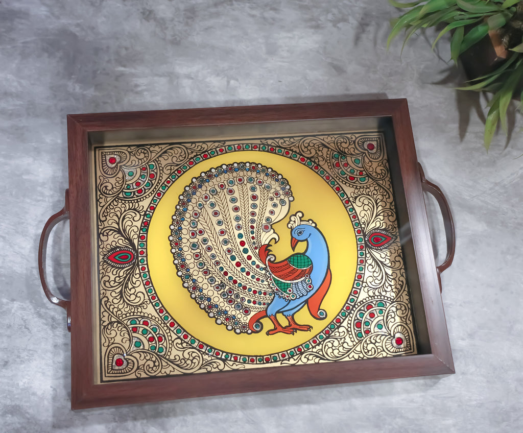 Tanjore Style Painting tray- medium