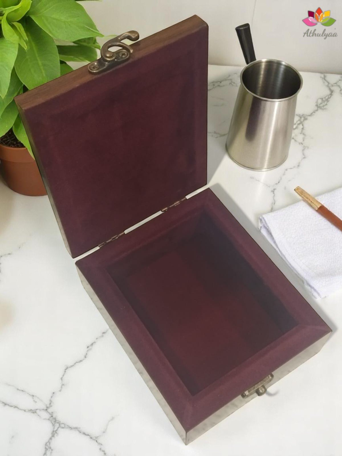 Tanjore style reverse glass paint jewel box