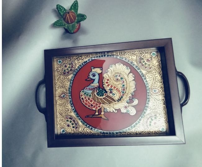 Tanjore Style Painting tray-Small