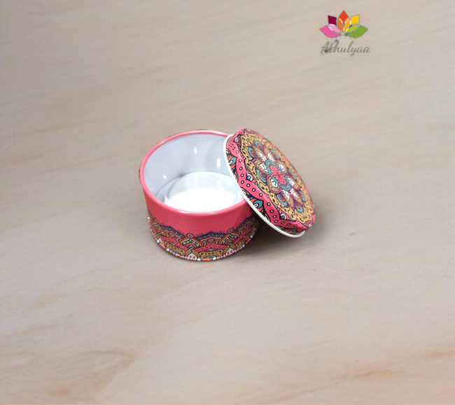 Mandala Print Round Box