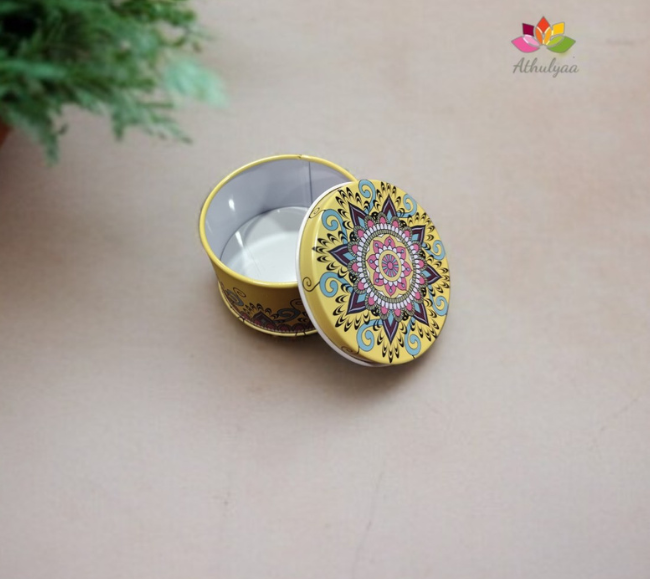 Mandala Print Round Box