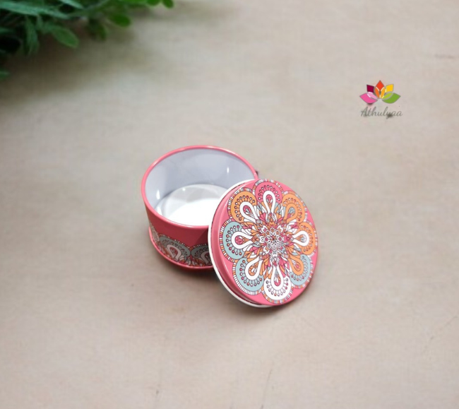Mandala Print Round Box
