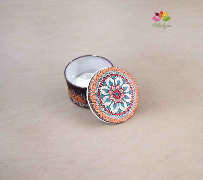 Mandala Print Round Box