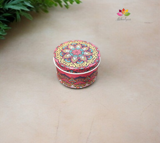 Mandala Print Round Box
