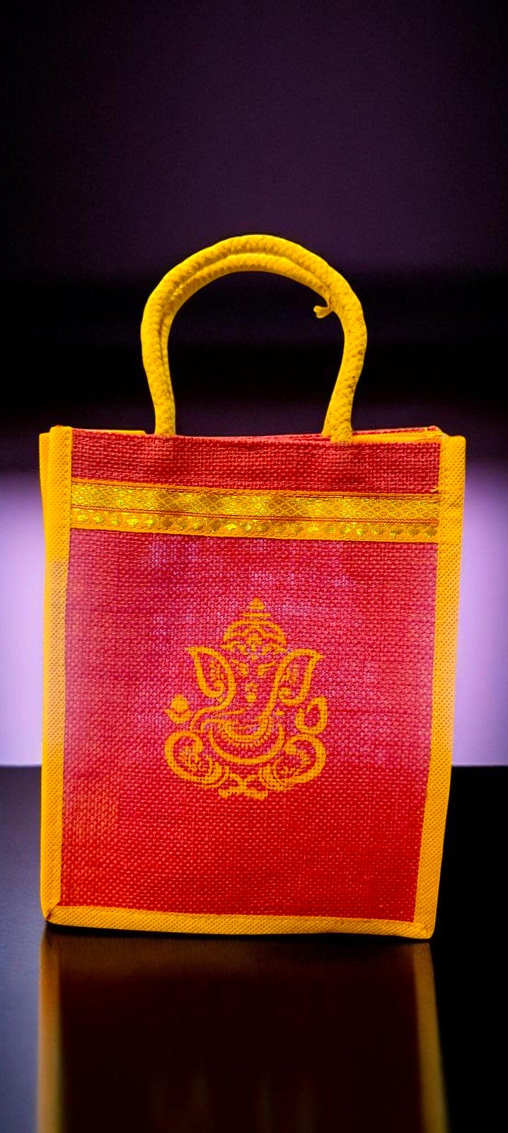 Ganesha Jute bag with thank you print- BUY ONE GET ONE