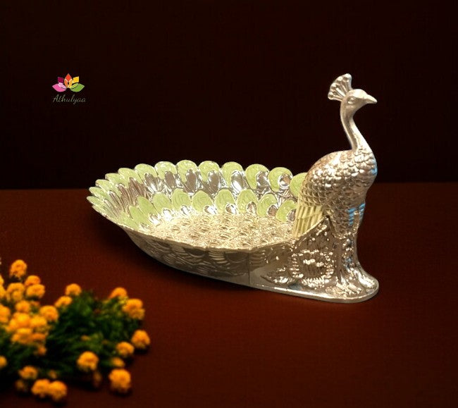 German Silver Peacock Platter