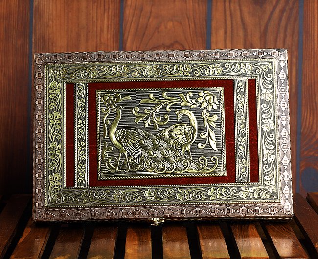 Twin Peacock Emboss dry fruit box