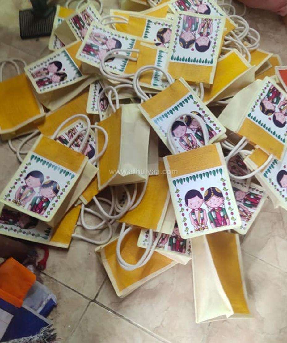 Wedding Jute bag with couple print