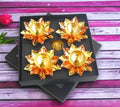 Brass Lotus Diwali Diya Set of 4