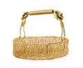 Wire mesh basket with handle