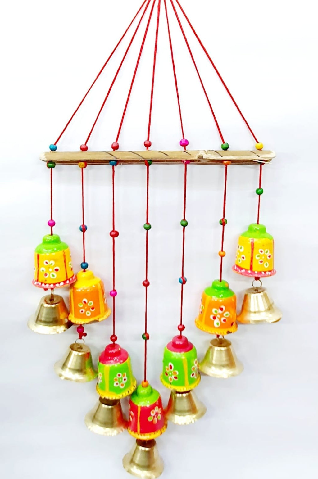Wooden Multicolor Bells wall hanging