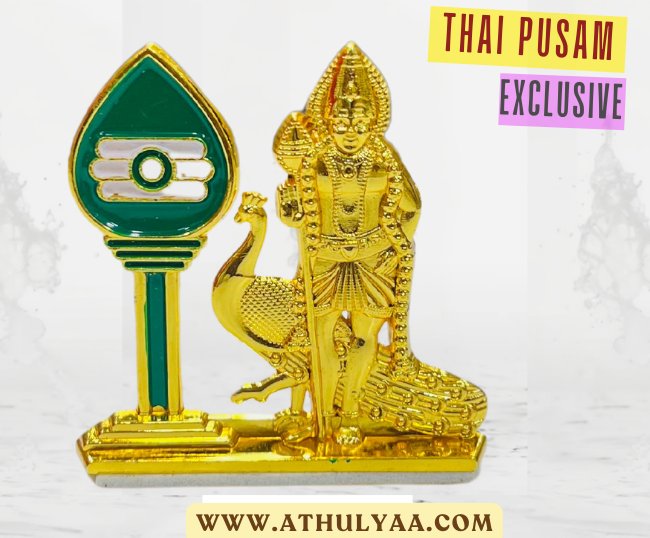 Murugan with Meenakari Vel and Peacock