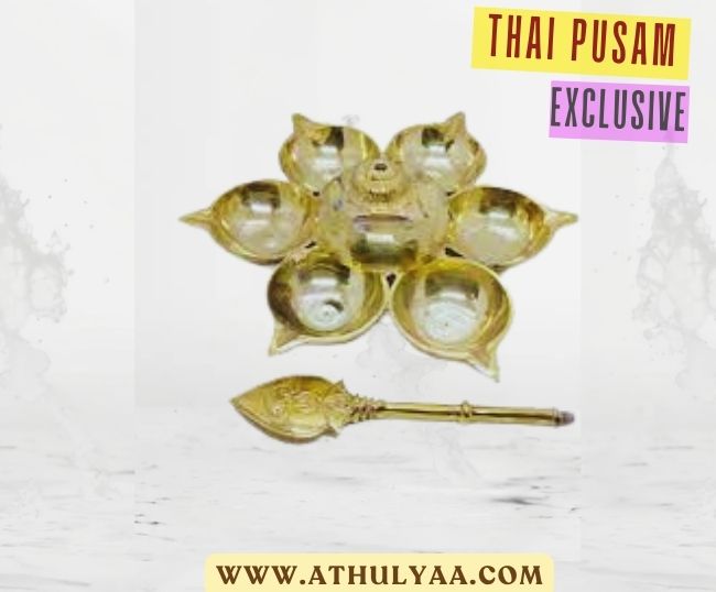 Sashti Shatkonam Brass Lamp